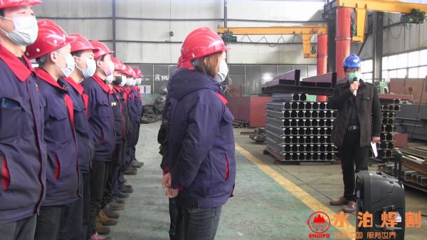 防患于未“燃” ，水泊焊割在行動！shuipo副總劉振亮演練講話